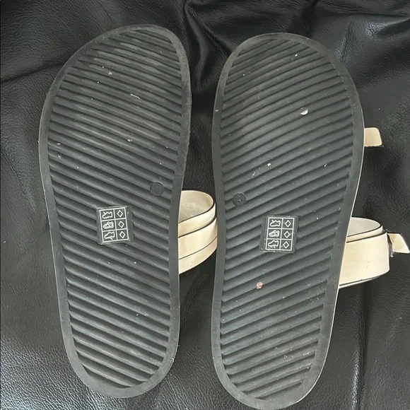 Jason Wu Off-White Slide Sandals with Silver Buckles - Picture 3 of 3